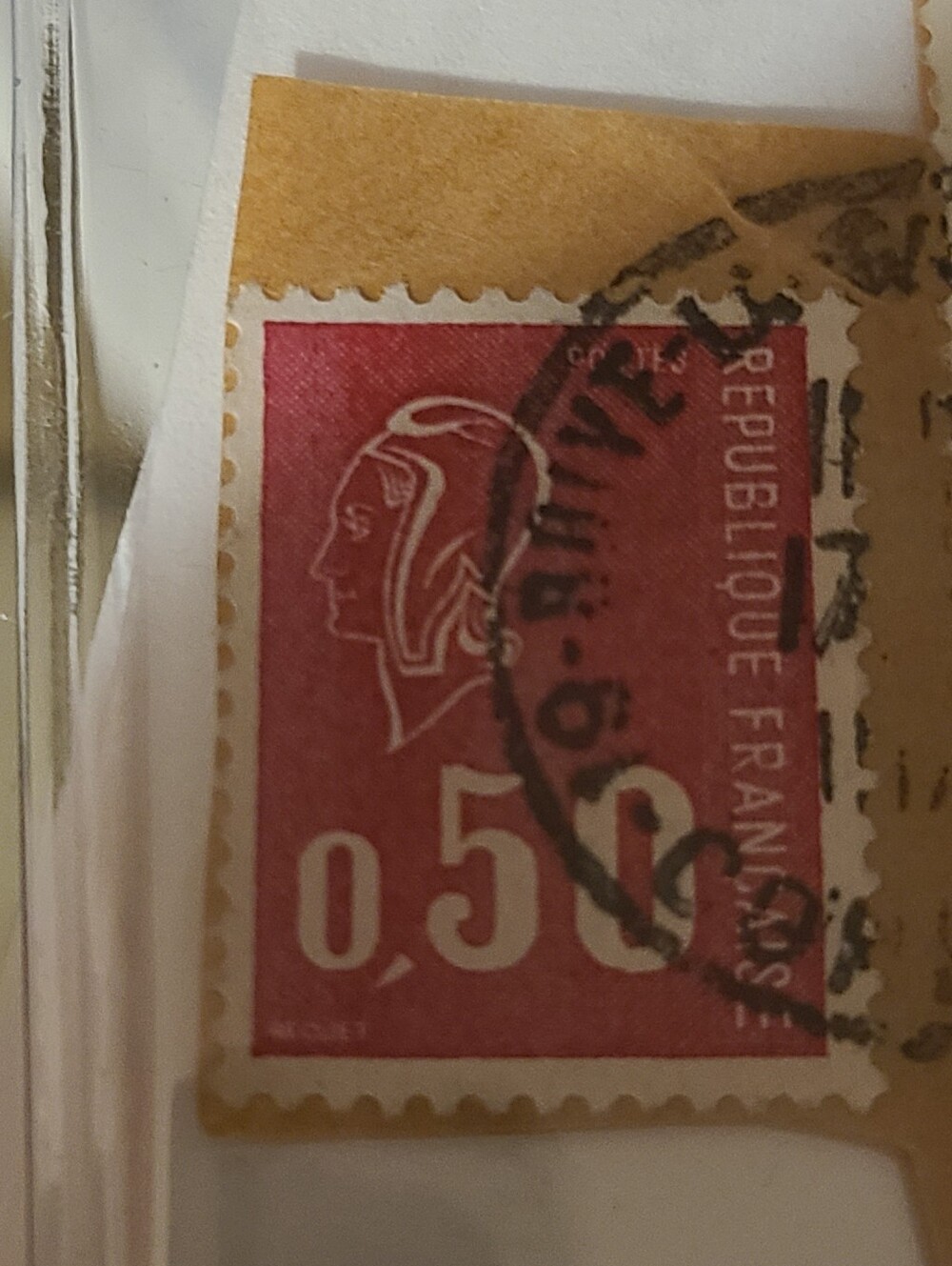 Vintage French Vintage Red 0,50 Postage Stamp